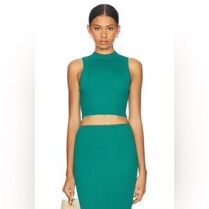 DEVON WINDSOR Teal Ribbed Sleeveless Top
